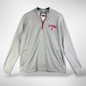 Champion Alabama Crimson Tide Mens Medium Gray Quarter Zip Pullover Jacket